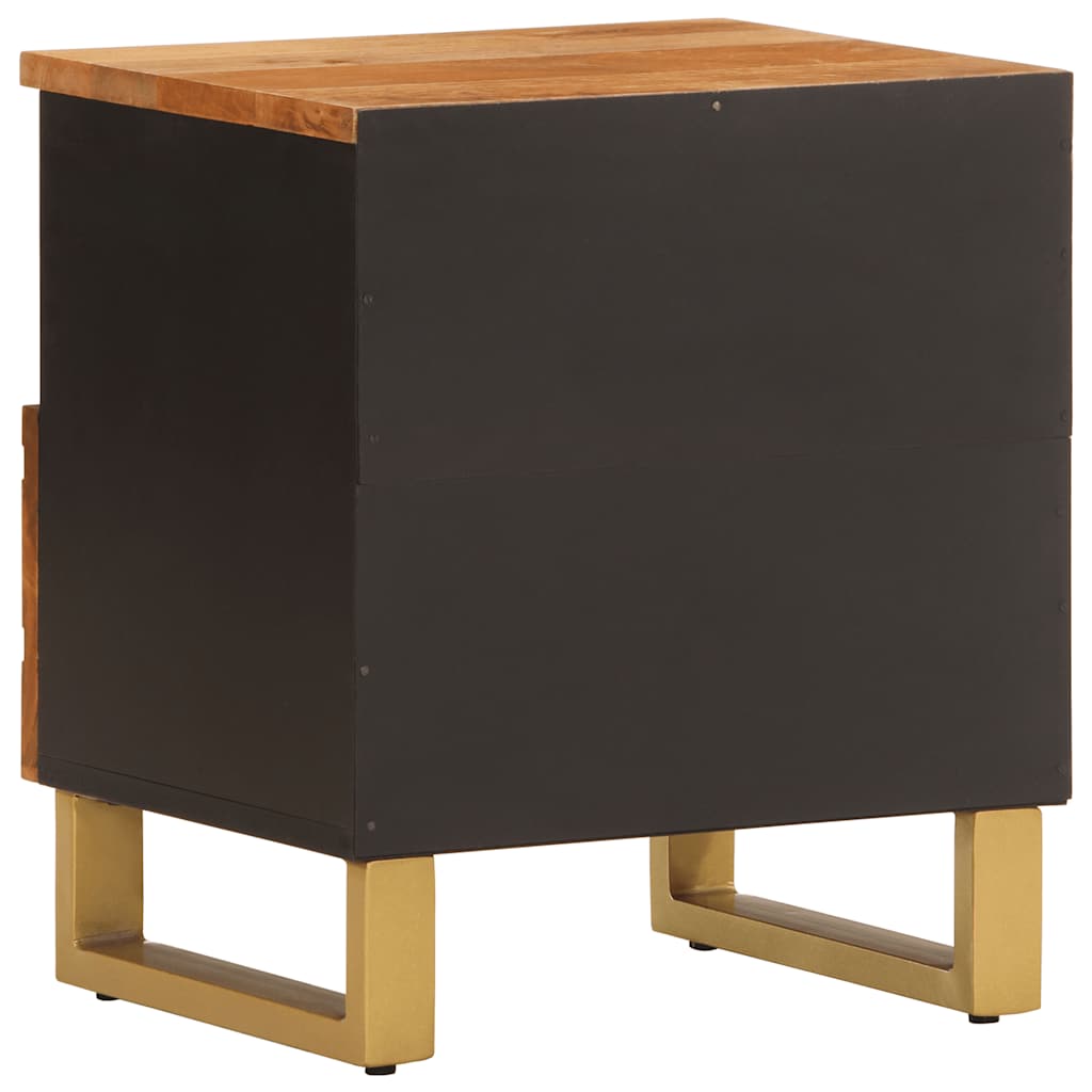 vidaXL Bedside Cabinets 2 pcs Brown and Black Solid Wood Mango 6