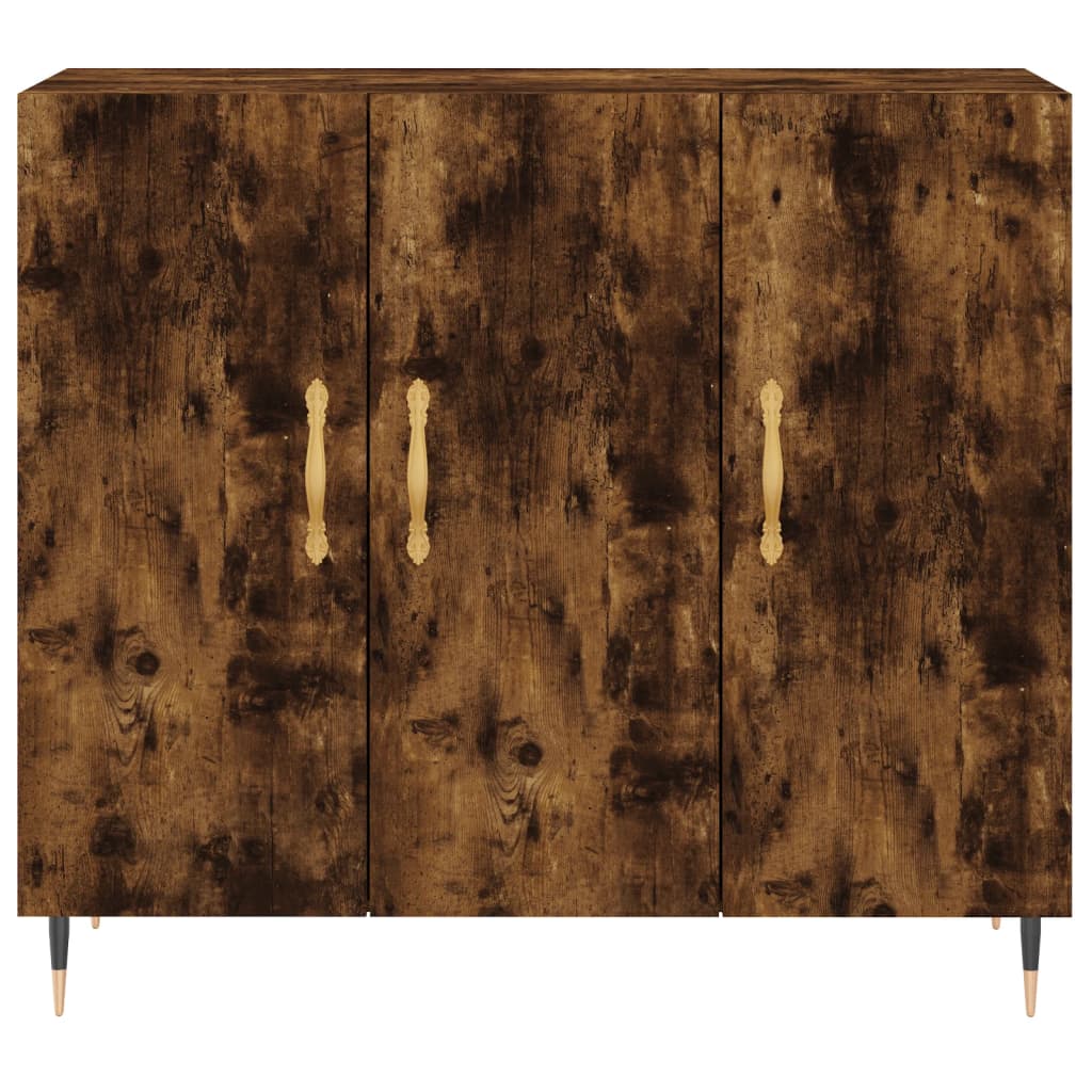 vidaXL Sideboard Smoked Oak 90x34x80 cm Engineered Wood 6