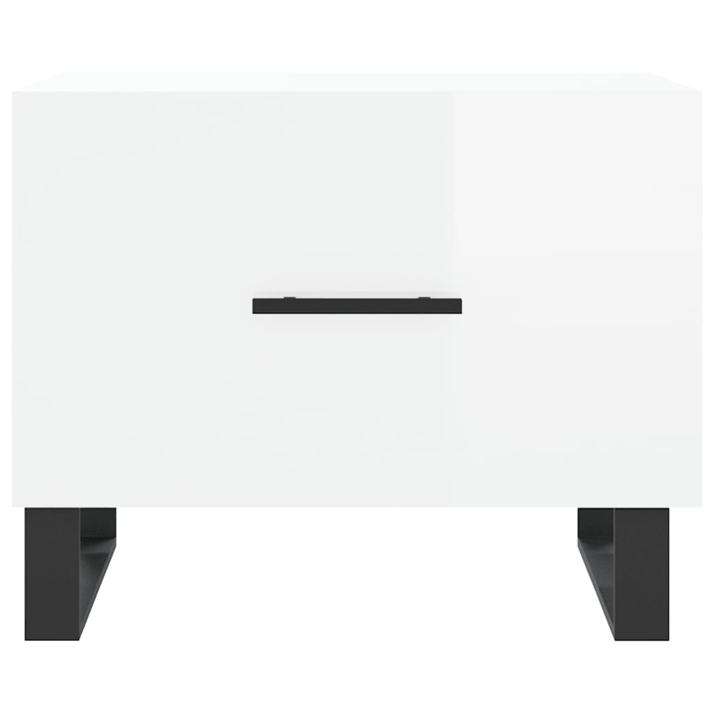 vidaXL Coffee Tables 2pcs High Gloss White 50x50x40 cm Engineered Wood 6