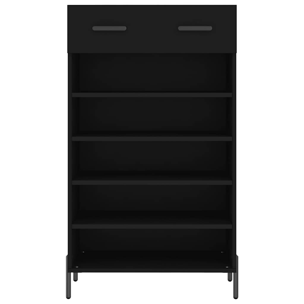 vidaXL Shoe Cabinet Black 60x35x105 cm Engineered Wood 6