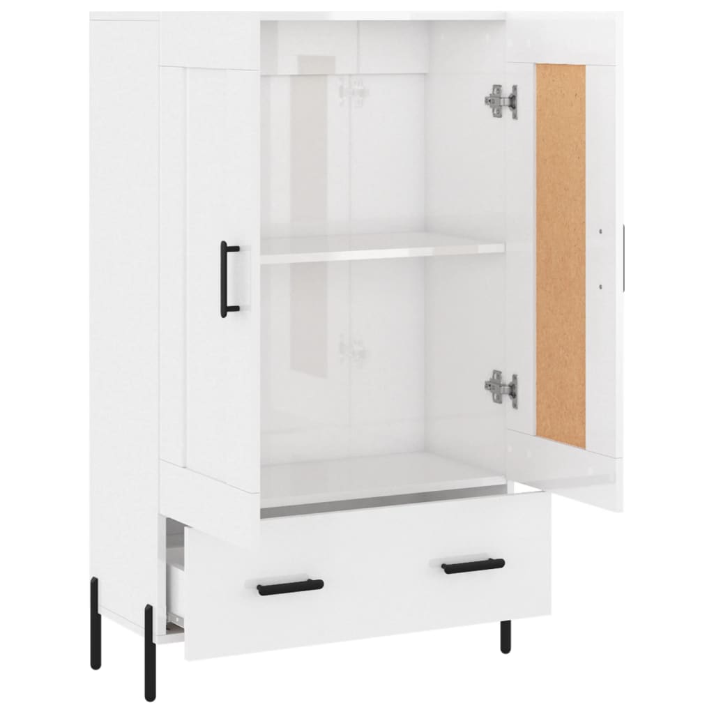 vidaXL Highboard High Gloss White 69.5x31x115 cm Engineered Wood 6