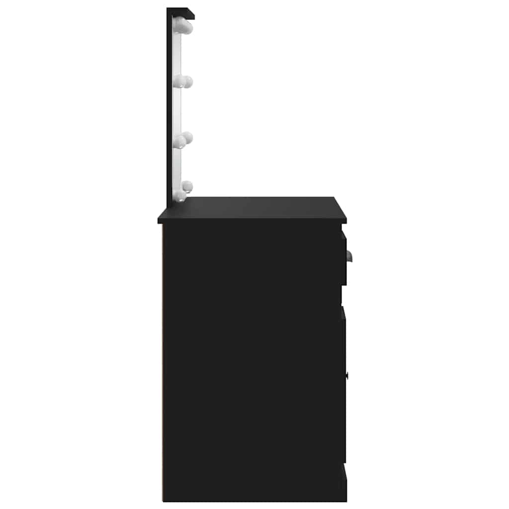 vidaXL Dressing Table with LED Lights Black 90x42x132.5 cm 6
