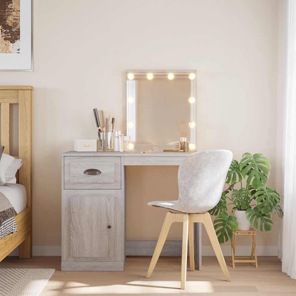vidaXL Dressing Table with LED Lights 90x42x132.5 cm