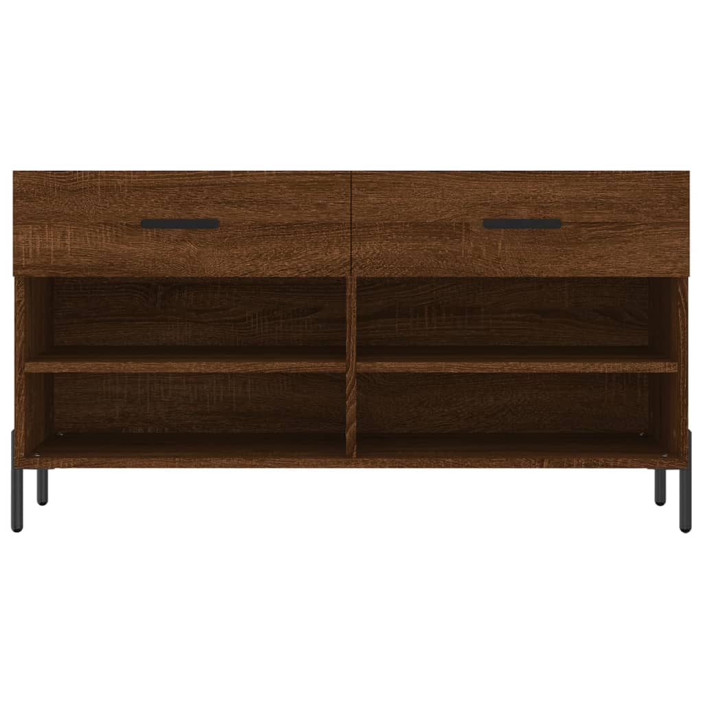 vidaXL Shoe Bench Brown Oak 102x35x55 cm Engineered Wood 6