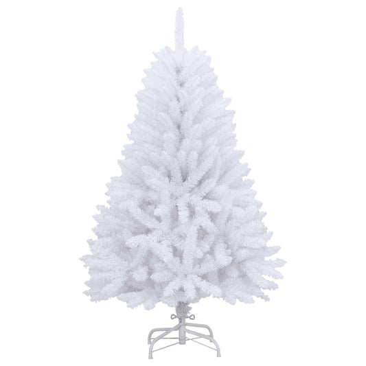 vidaXL Artificial Hinged Christmas Tree | White | PVC, metal | Medium 2