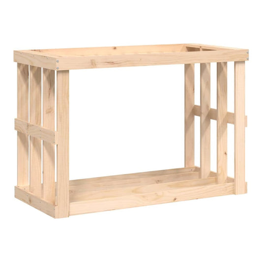 Outdoor Log Holder Solid Wood Pine Natural