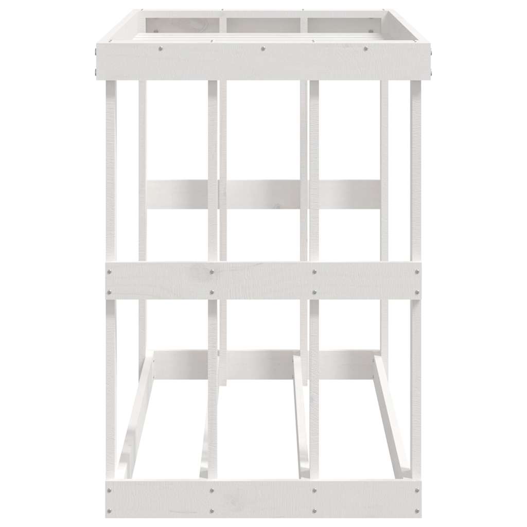 vidaXL Outdoor Log Holder White 108x52x74 cm Solid Wood Pine 6