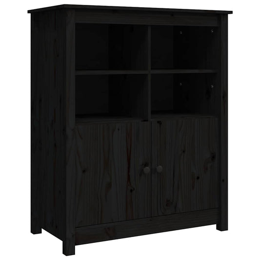 vidaXL Sideboard Black 83x41.5x100 cm Solid Wood Pine 2