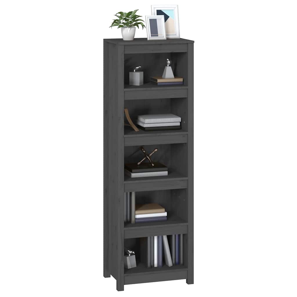 vidaXL Book Cabinet Grey 50x35x154 cm Solid Wood Pine 6