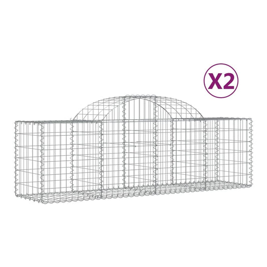 Arched Gabion Baskets Galvanised Iron 2 200 x 30 x 40/60–200 x 50 x 220/240 cm 200 x 50 x 60/80 cm