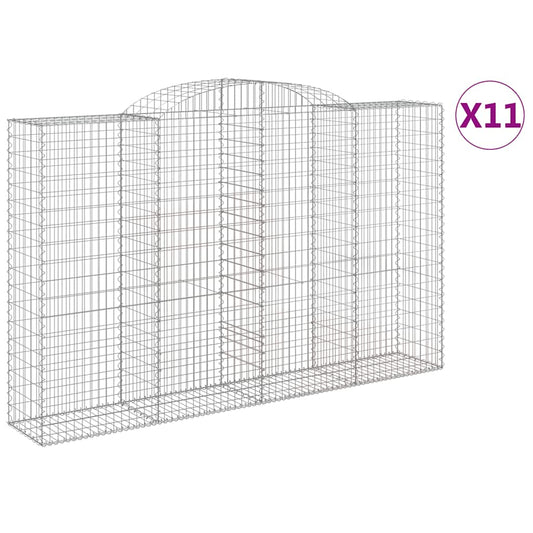 Arched Gabion Baskets Galvanised Iron 11 pcs 300 x 30 x 40/60 cm – 300 x 50 x 220/240 cm 300 x 50 x 180/200 cm
