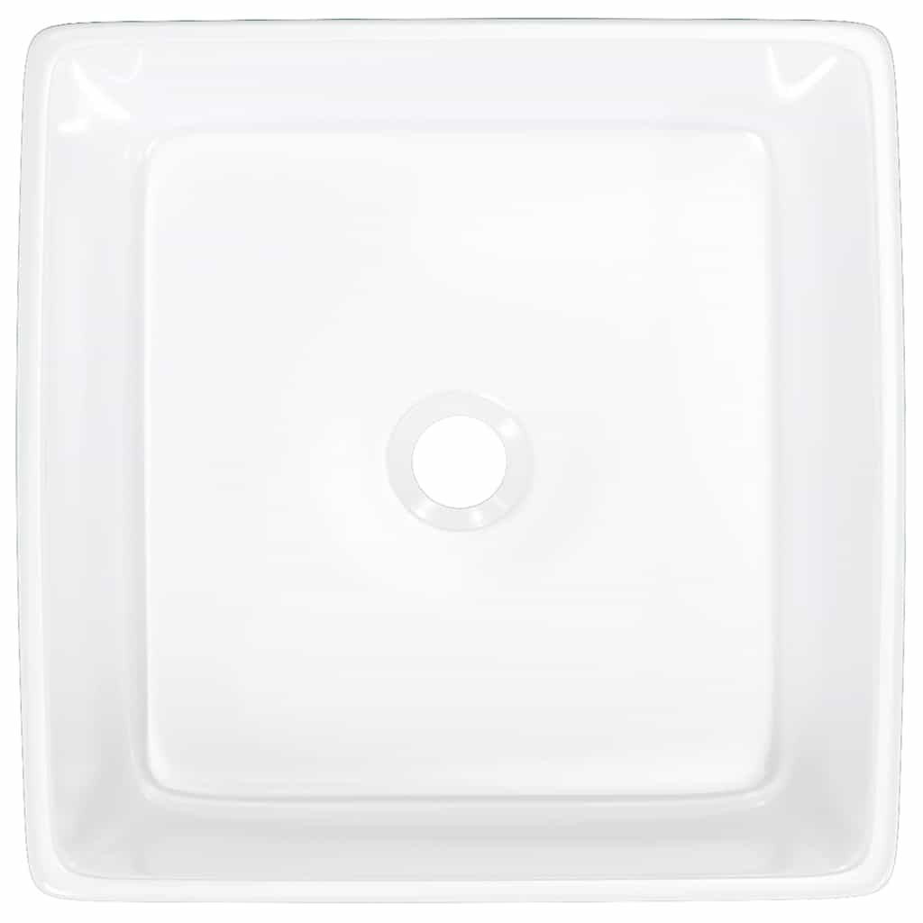vidaXL Wash Basin White 37x37x13 cm Ceramic Square 6
