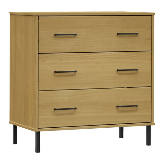 Sideboard with 3 Drawers 77x40x79,5 cm Solid Wood "OSLO Brown
