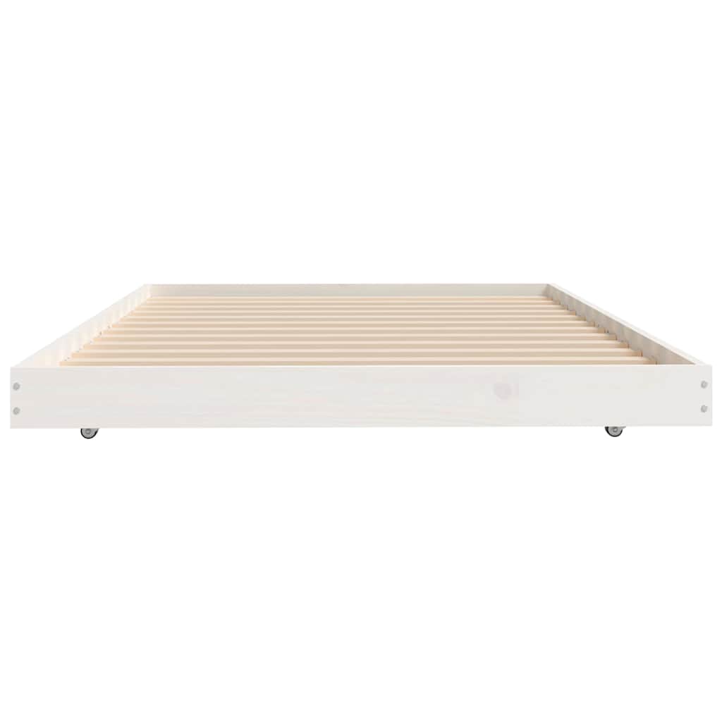 vidaXL Bed Frame without Mattress White 100x200 cm Solid Wood Pine 6