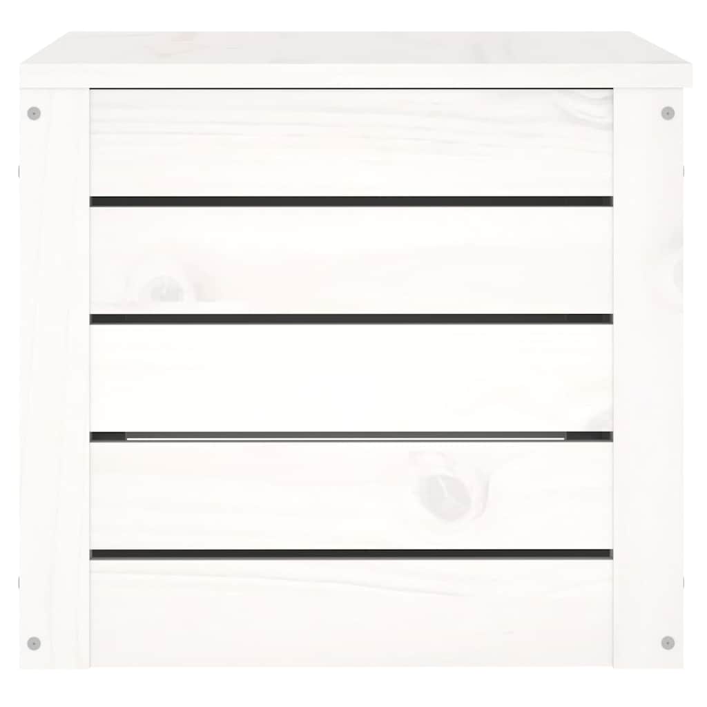 vidaXL Storage Box White 59,5x36,5x33 cm Solid Wood Pine 6