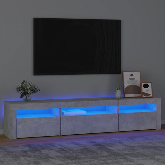 TV Cabinet with LED Lights 195x35x40 cm Concrete grey