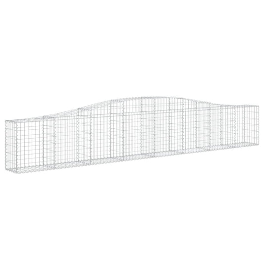 vidaXL Arched Gabion Basket 400x30x60/80 cm Galvanised Iron 2