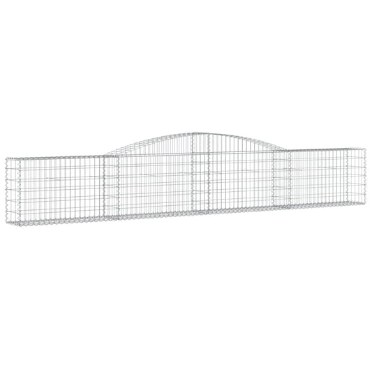 vidaXL Arched Gabion Basket 400x30x60/80 cm Galvanised Iron 2