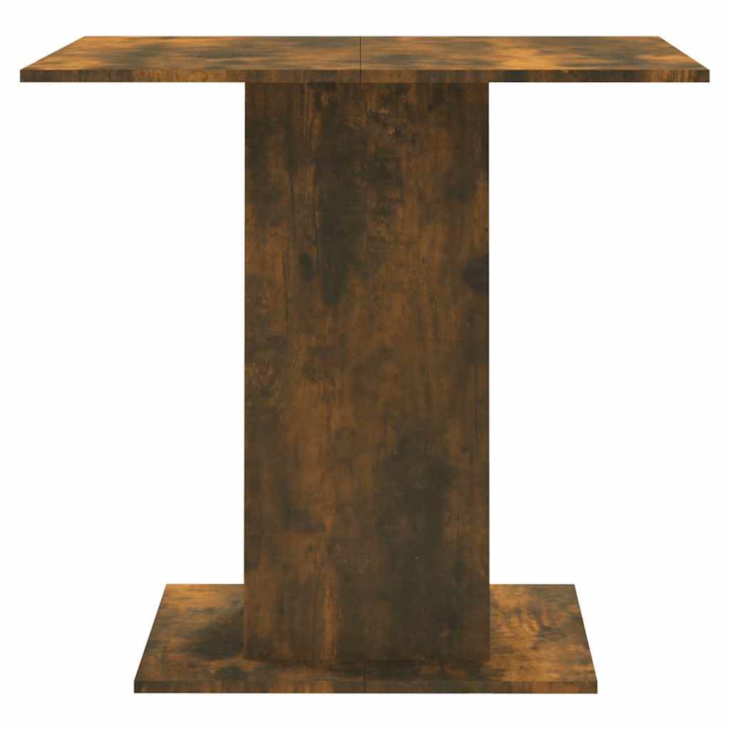 vidaXL Dining Table Smoked Oak 80x80x75 cm Engineered Wood 6