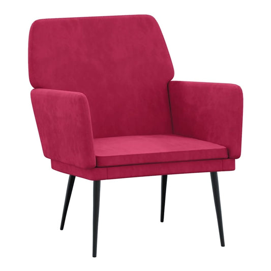 Armchair 62x79x79 cm Velvet Wine red