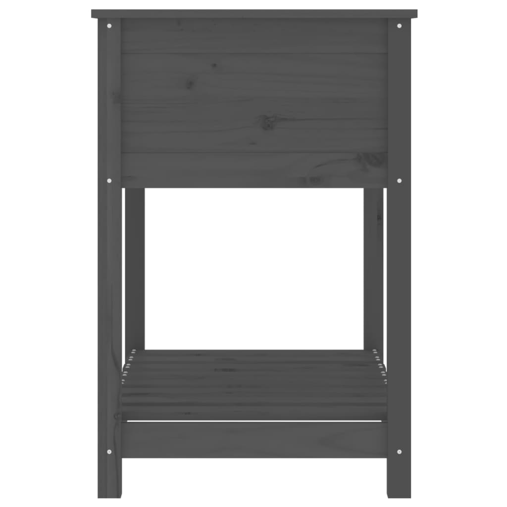 vidaXL Planter with Shelf Grey 82.5x54x81 cm Solid Wood Pine 6