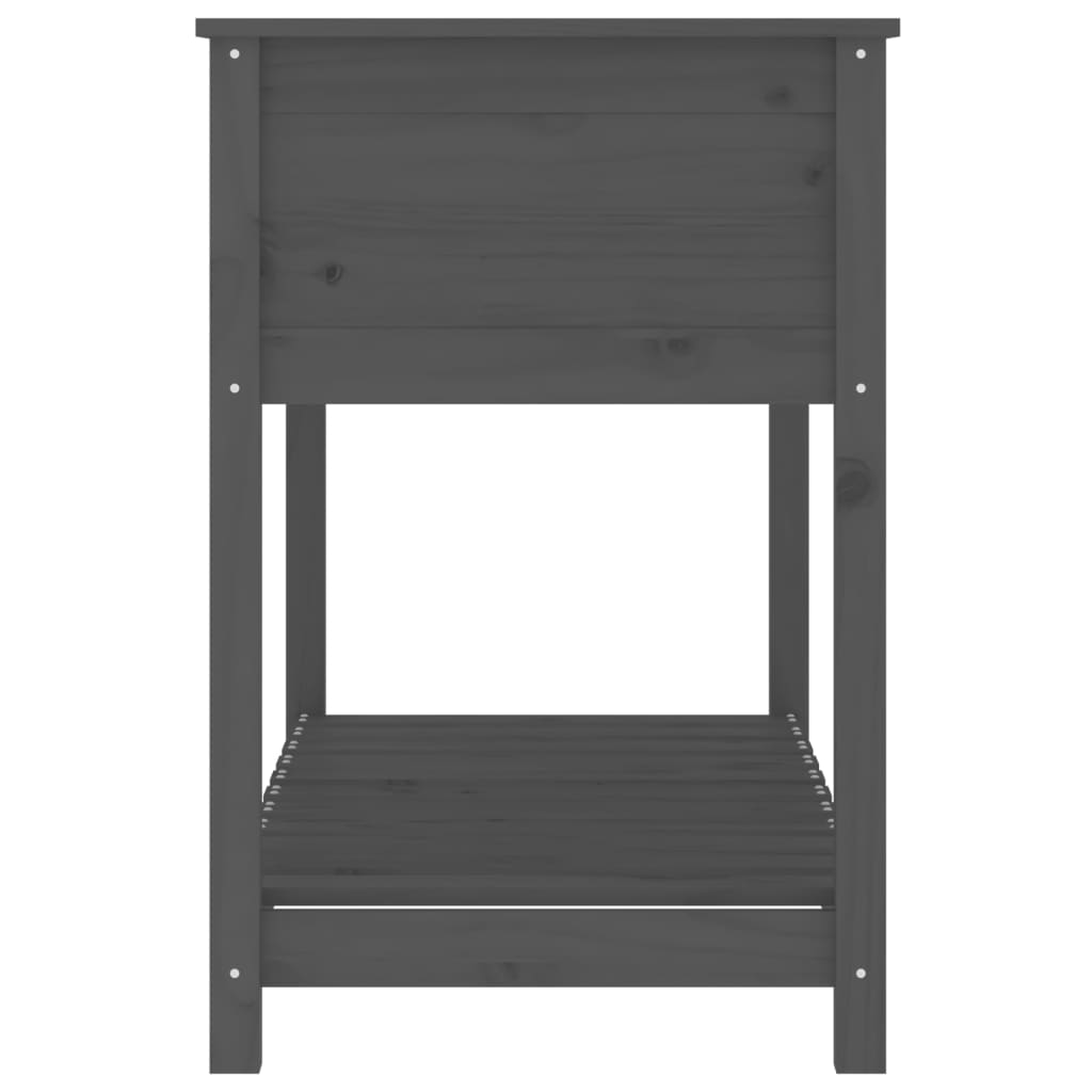 vidaXL Planter with Shelf Grey 111.5x54x81 cm Solid Wood Pine 6