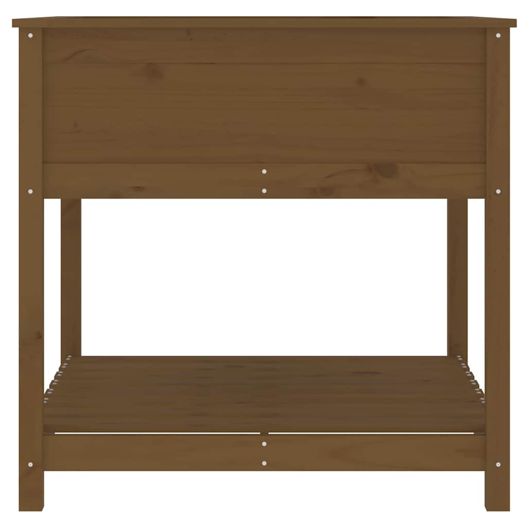 vidaXL Planter with Shelf Honey Brown 82.5x82.5x81 cm Solid Wood Pine 6