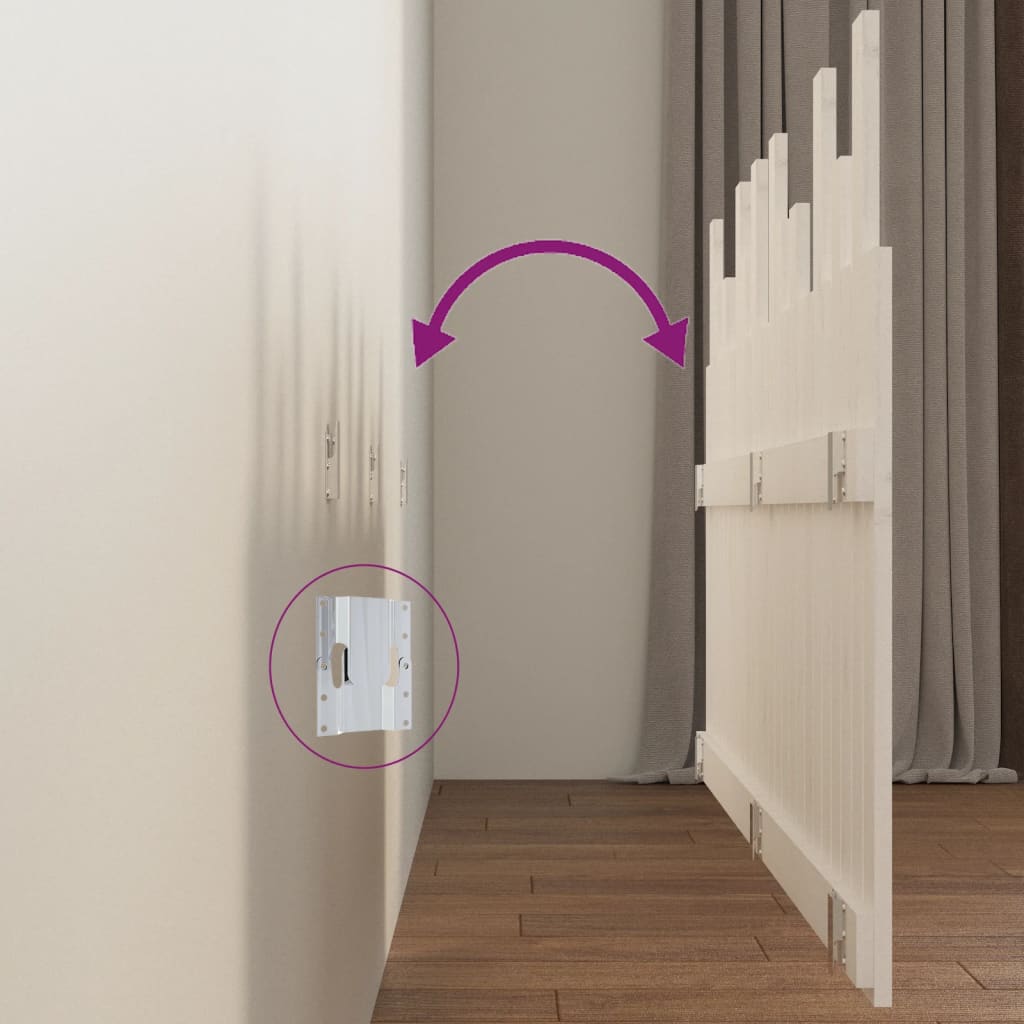 vidaXL Wall Headboard White 159,5x3x80 cm Solid Wood Pine 6