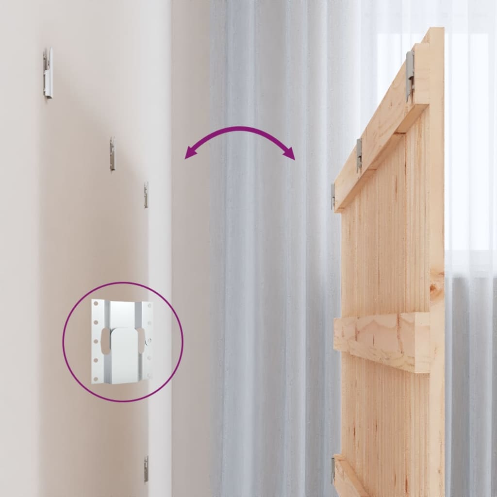 vidaXL Wall Headboard 204x3x60 cm Solid Wood Pine 6