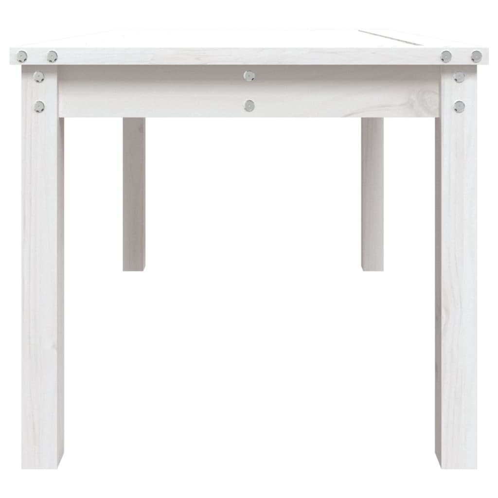 vidaXL Garden Table White 82.5x50.5x45 cm Solid Wood Pine 6