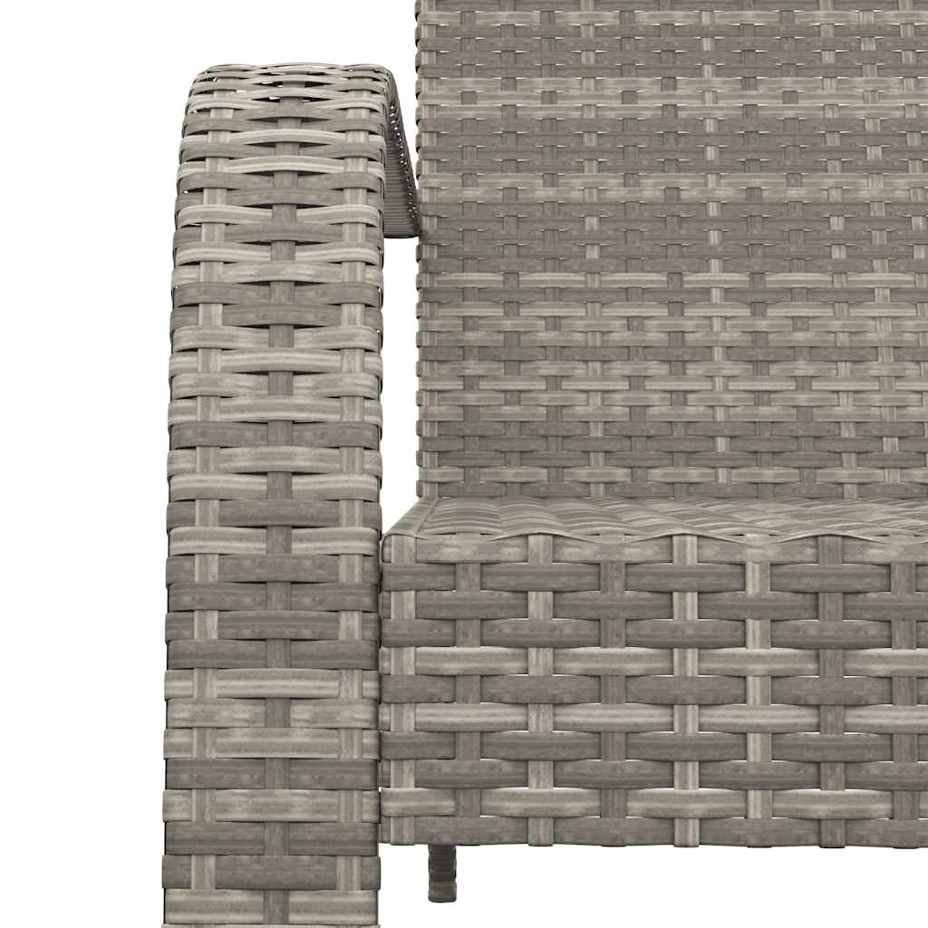 vidaXL Garden Adirondack Chair Grey Poly Rattan 6