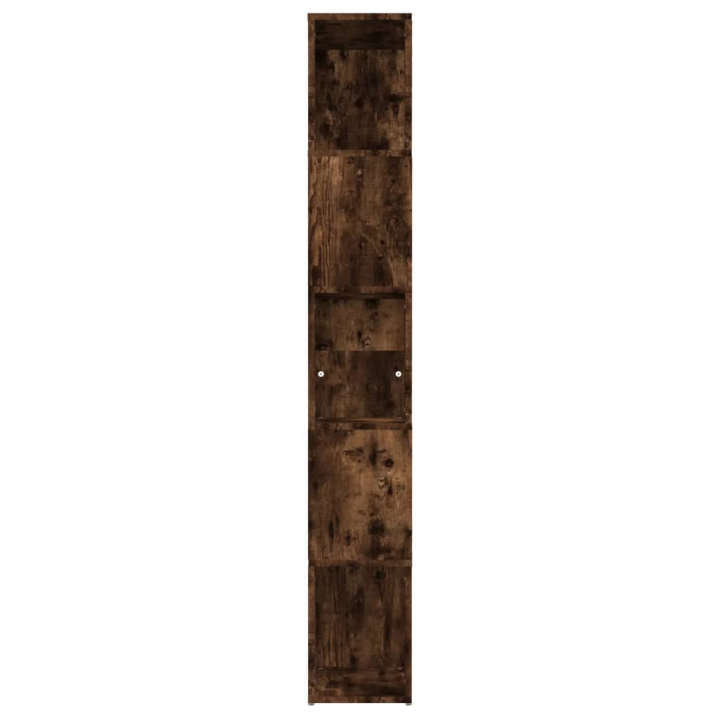 vidaXL Book Cabinet Smoked Oak 45x24x160 cm Engineered Wood 6