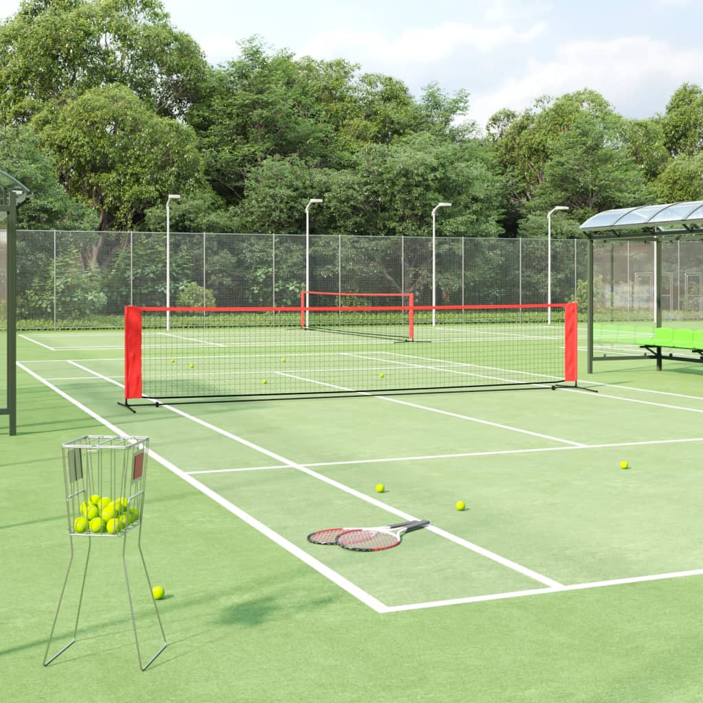Tennis Net Black and Red Polyester 500 x 100 x 87 cm