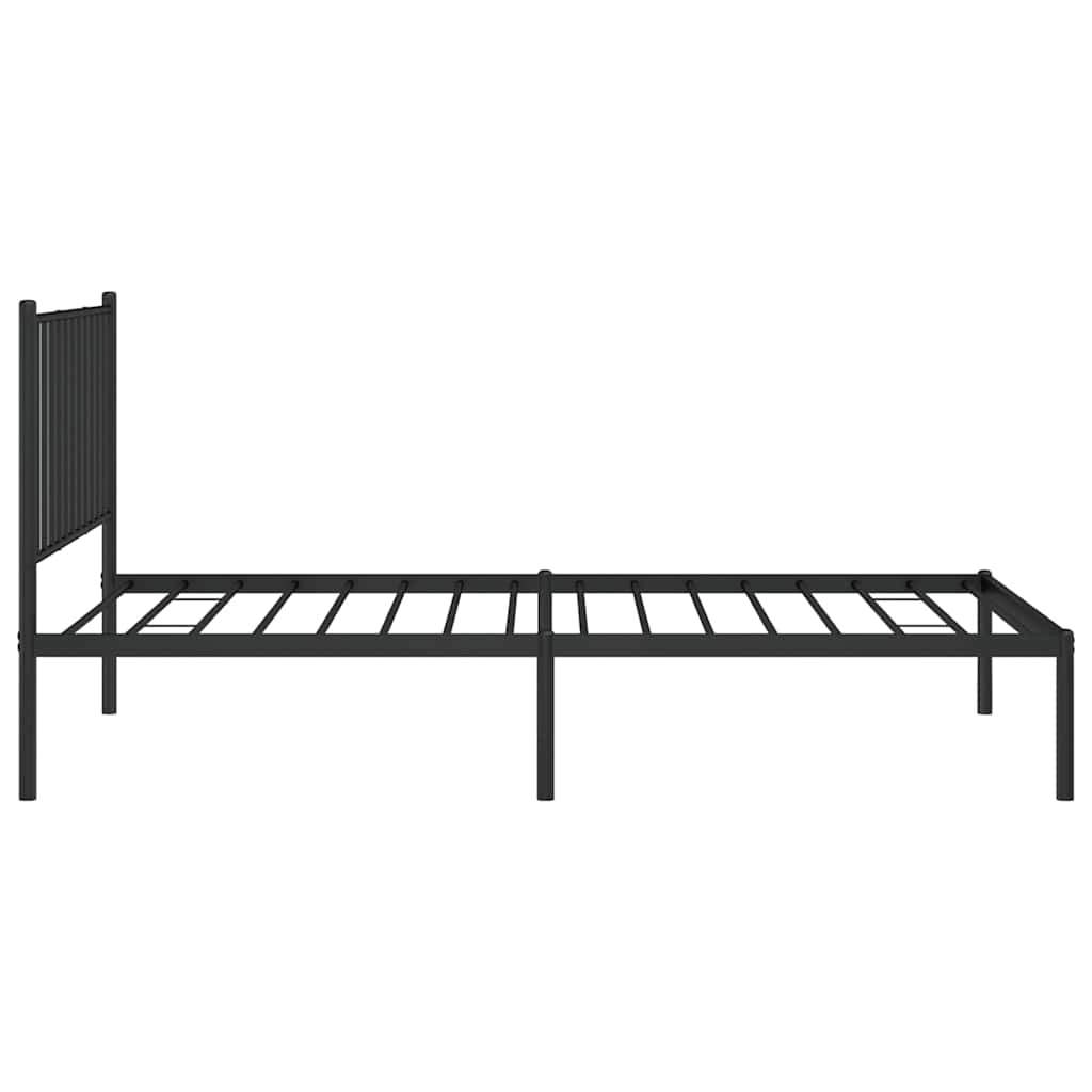vidaXL Metal Bed Frame without Mattress with Headboard Black 90x190cm 6