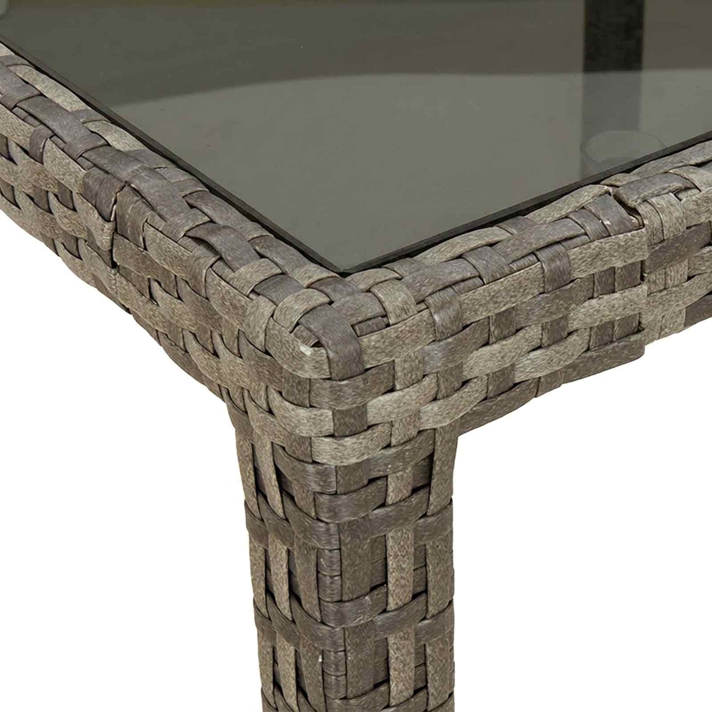 vidaXL Garden Table Grey 90 x 90 x 75 cm Poly Rattan 6