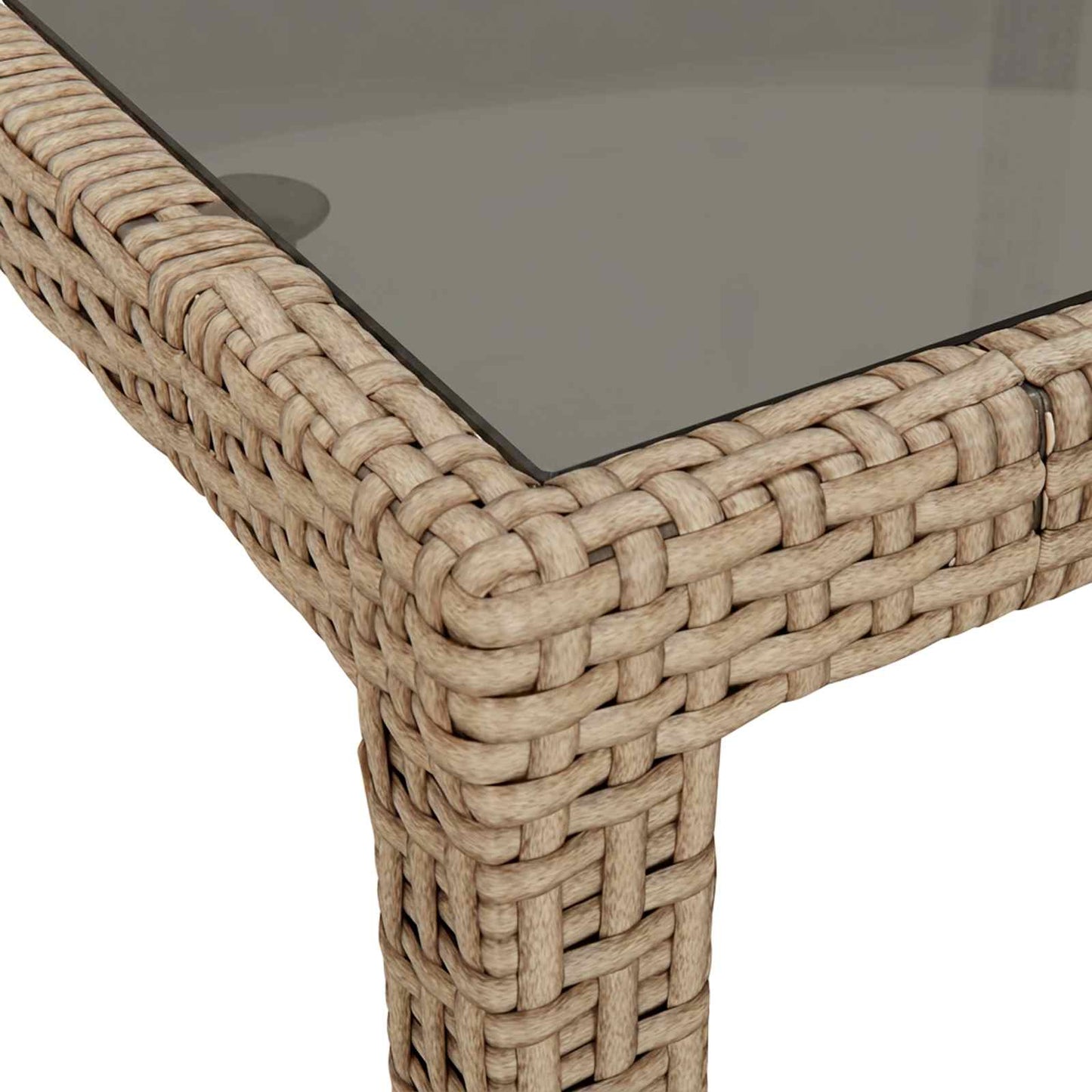 vidaXL Garden Table Beige 90 x 90 x 75 cm Poly Rattan 6