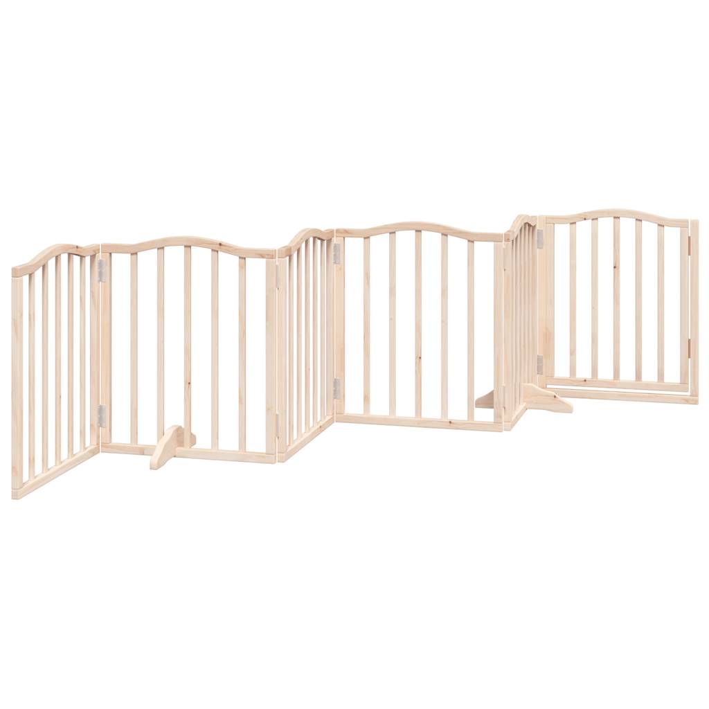 vidaXL Dog Gate with Door Foldable 6 Panels 300 cm Poplar Wood 6