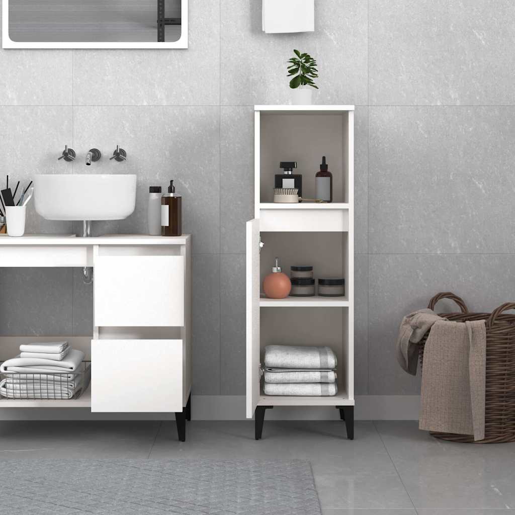 Bathroom Cabinet 30x30x100 cm Engineered Wood White