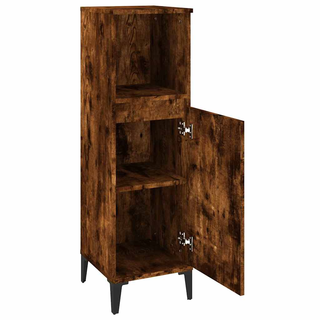 vidaXL Bathroom Cabinet | Smoked Oak | Engineered wood, metal | 30x30x100 cm 6