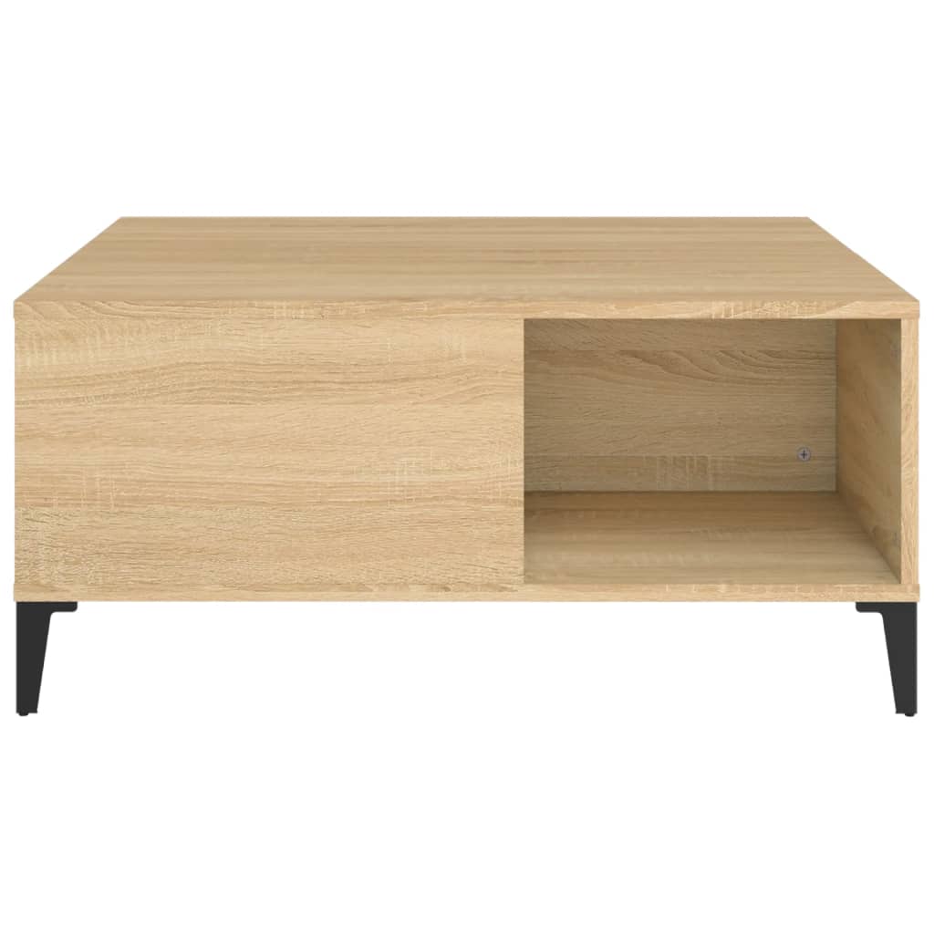 vidaXL Coffee Table Sonoma Oak 80x80x36.5 cm Engineered Wood 6