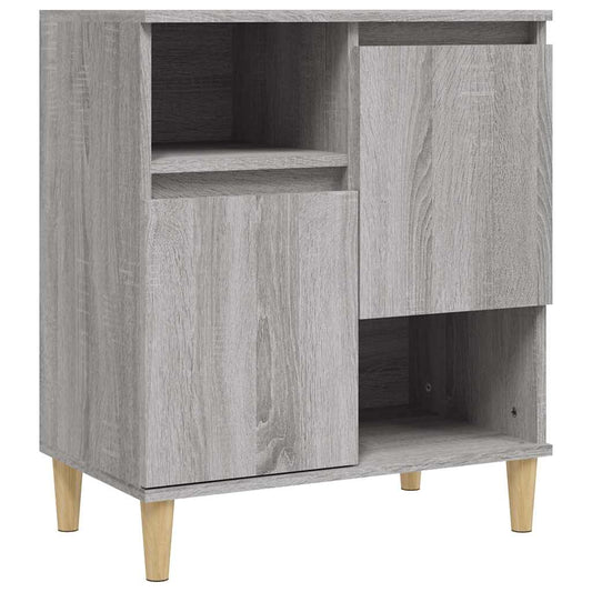 Grey Sonoma engineered wood sideboard with two doors and open shelves