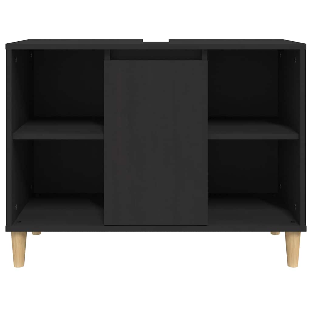 vidaXL Sink Cabinet Black 80x33x60 cm Engineered Wood 6