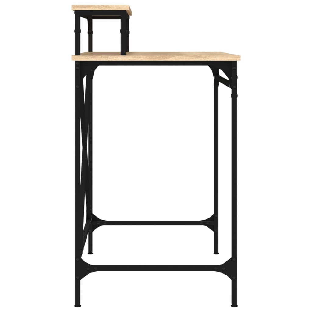 vidaXL Desk Sonoma Oak 80x50x90 cm Engineered Wood and Iron 6