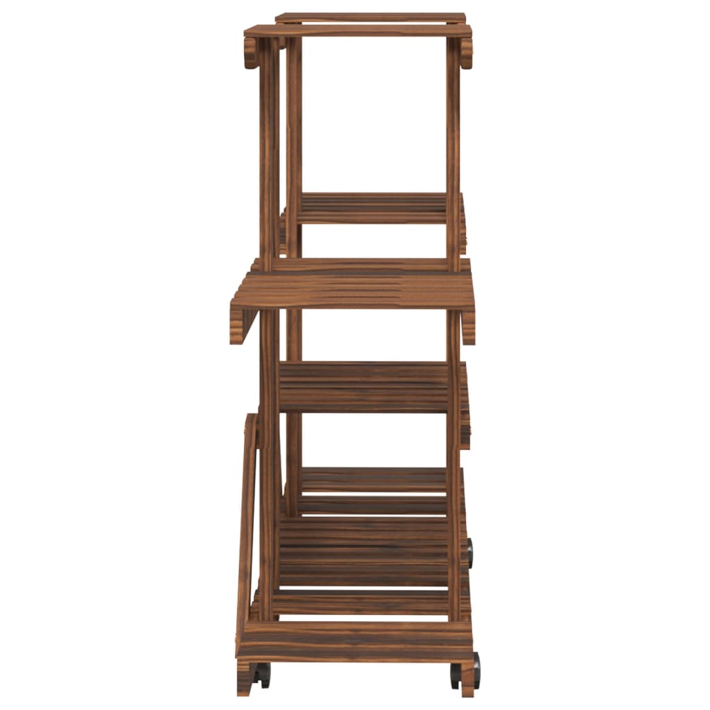 vidaXL Flower Stand with Wheels 110x25x78 cm Solid Wood Fir 6