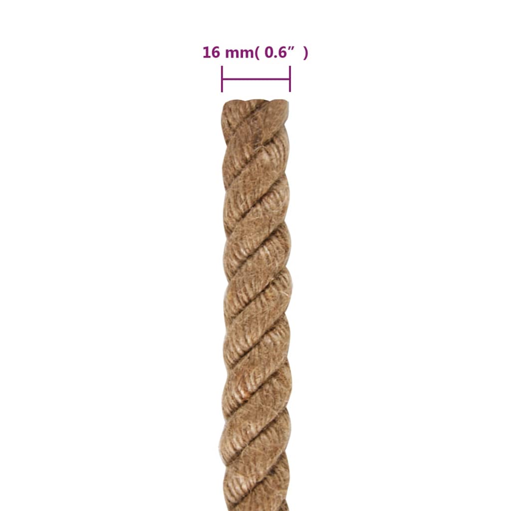 vidaXL Jute Rope 50 m Long 16 mm Thick 6