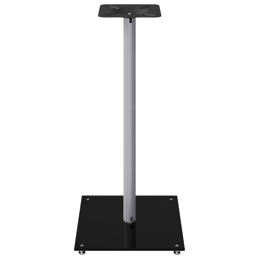 vidaXL Speaker Stands 2 pcs Black&Silver Tempered Glass 1 Pillar Design 6