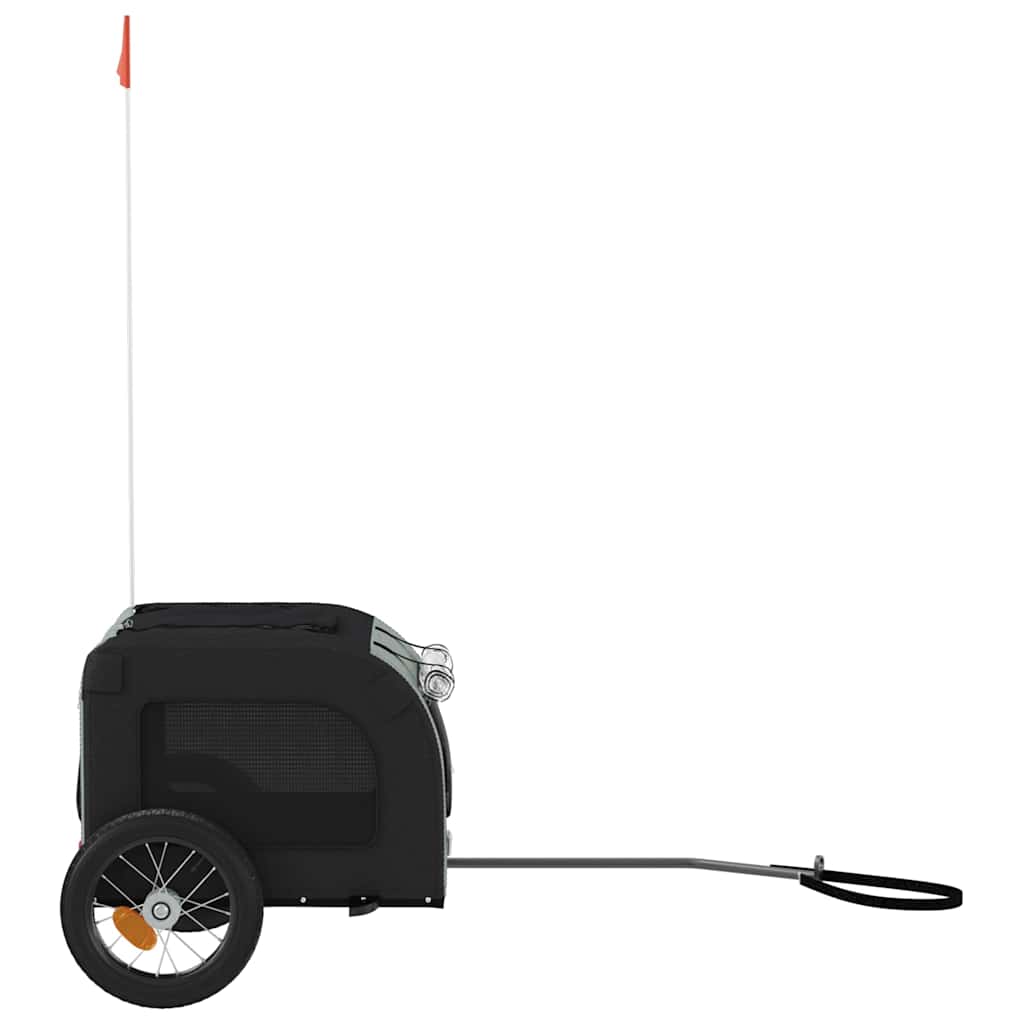 vidaXL Pet Bike Trailer Grey and Black Oxford Fabric and Iron 6