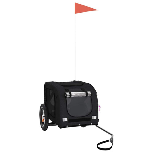 vidaXL Pet Bike Trailer Black Oxford Fabric and Iron 2