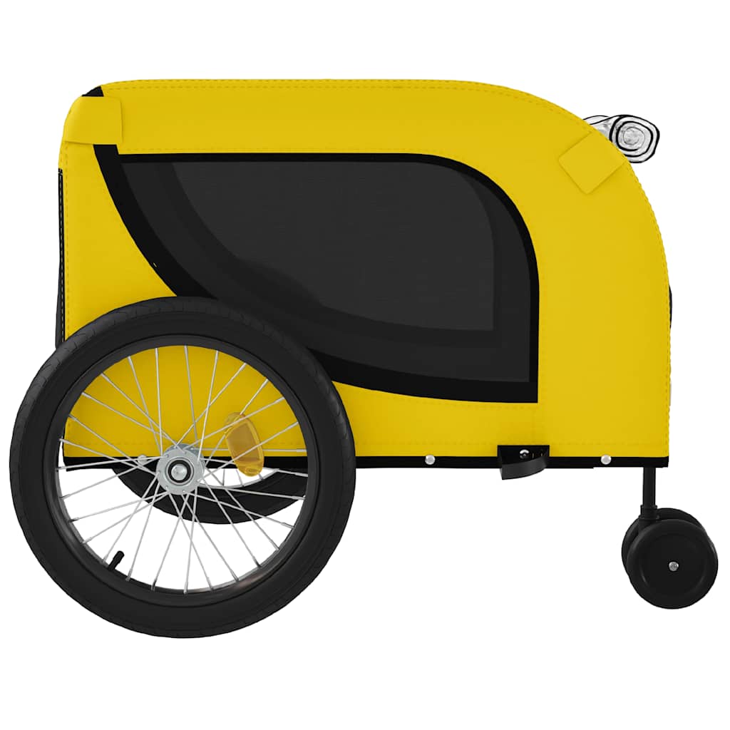 vidaXL Pet Bike Trailer Yellow and Black Oxford Fabric and Iron 6