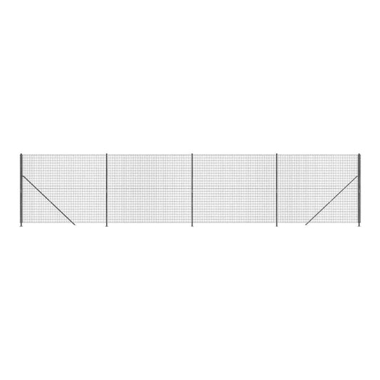 Wire Mesh Fence with Flange Anthracite 1.4 m